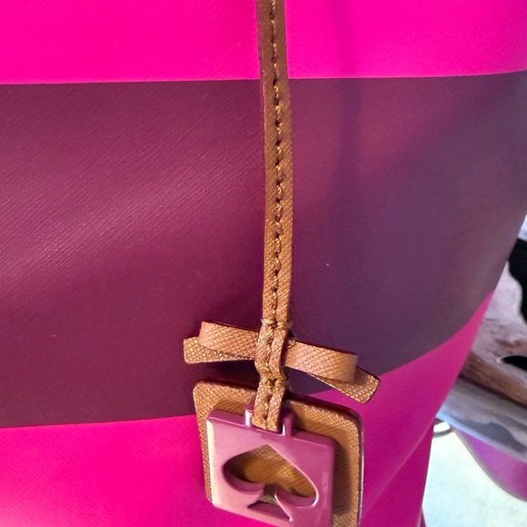 kate spade Hot Pink and Brown Stripe Tote - Picture 3 of 8